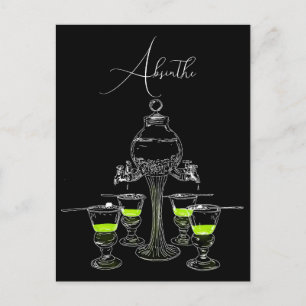 Carte Postale Ensemble Absinthe Illustré