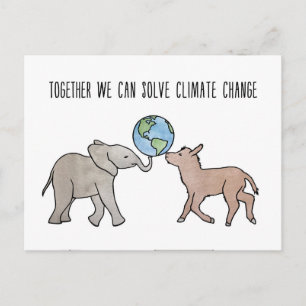 Carte Postale Ensemble, Nous Pouvons Résoudre Le Changement Clim