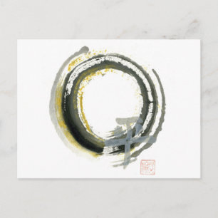 Carte Postale Enso avec PAX, Sumi-e