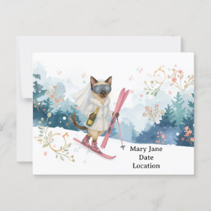 Carte Postale Enterrement de vie de jeune fille ski pour les amo