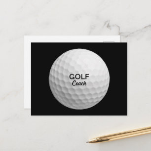 Carte Postale Entraîneur de Golf Balle Réaliste Noire