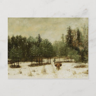 Carte Postale Entrée de la forêt en hiver