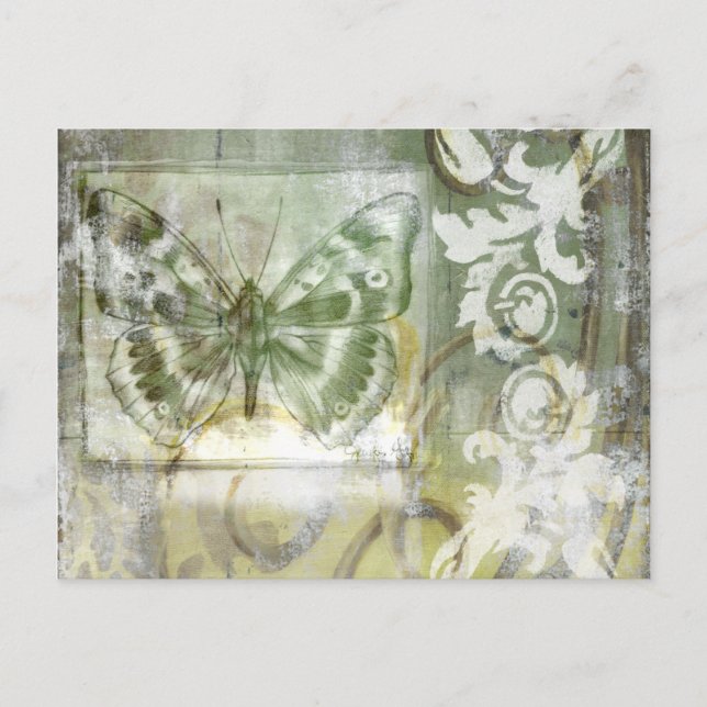 Carte Postale Entrée de papillon vert avec porte en fer (Devant)