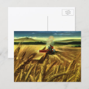 Carte Postale Entreprise agricole vintage, Agriculture du blé