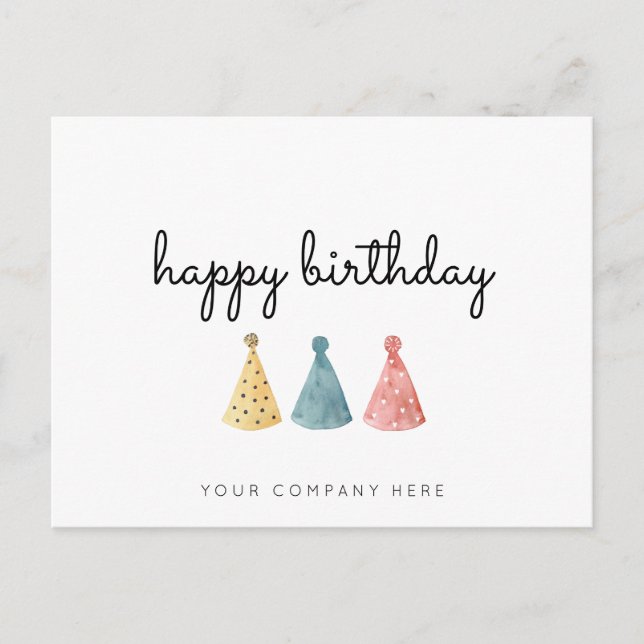 Carte Postale Entreprise Colorée Aquarelle Joyeux Anniversaire  (Devant)