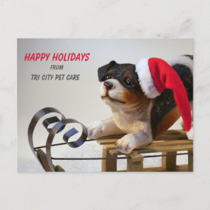 Carte Postale Entreprise de garde d'animaux Chien sur traîneau d