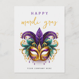 Carte Postale Entreprise de Mascarade de Mardi Gras Personnalisé