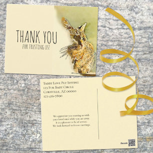 Carte Postale Entreprise de soins aux animaux Merci Aquarelle Ch