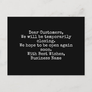 Carte Postale Entreprise, fermeture temporaire