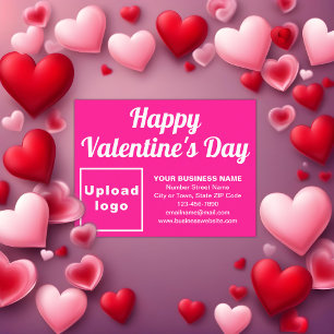 Carte postale Entreprise Valentine Pink Holiday