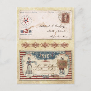 Carte Postale Enveloppes de guerre civile avec l'Union