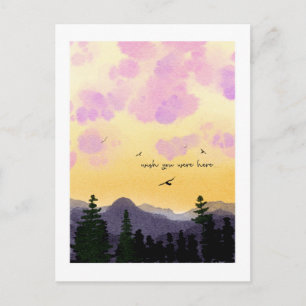 Carte postale « Envie que tu sois ici » à l'aquare