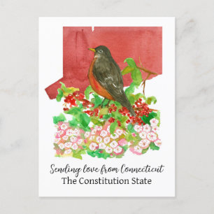 Carte Postale Envoi D'Amour De La Fleur Robin Laurel Du Connecti
