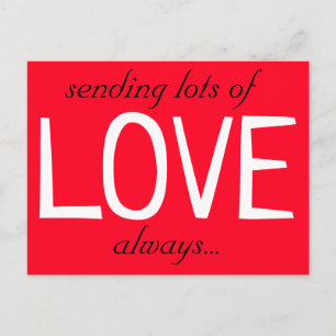 Carte Postale envoi de beaucoup d'amour mignon rouge