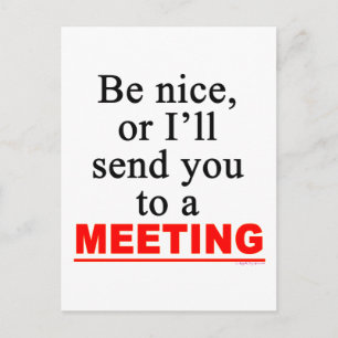 Carte Postale Envoyer À Une Réunion Sarcastique Office Humour