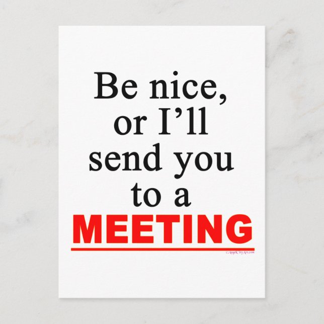 Carte Postale Envoyer À Une Réunion Sarcastique Office Humour (Devant)