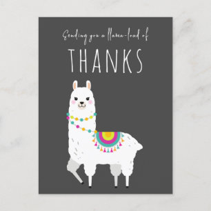 Carte Postale Envoyer Llama-load de Merci Cute Llama Merci