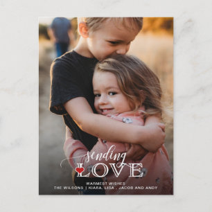 Carte Postale Envoyer Love Script mignonne Photo Valentines Jour