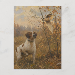 Carte Postale Épagneul Breton – Chasse à la Bécasse Art
