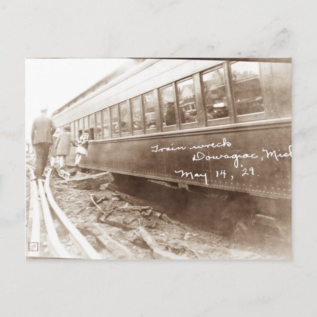 Carte Postale Épave ferroviaire du Michigan (Devant)