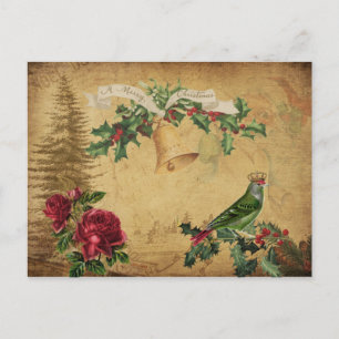 Carte Postale Éphémère Découpe Vintage Noël Fêtes