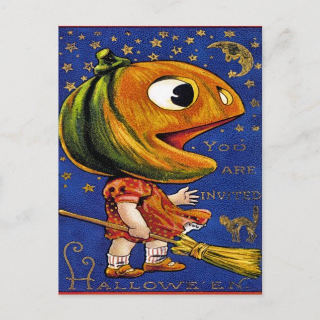 Carte Postale Ephémère d'Halloween vintage (Devant)