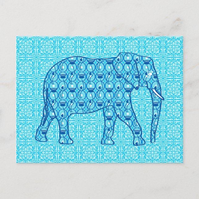 Carte Postale Ephène de fleur de Lotus - turquoise (Devant)