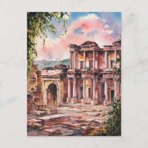 Carte Postale Ephèse, Turquie. Aquarelle vintage