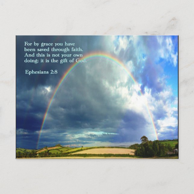 Carte Postale Éphésiens 2:8 Arc-en-ciel (Devant)