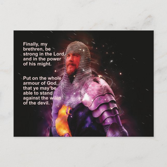 Carte Postale Éphésiens 6 Verset Biblique Revêtez-vous de toute  (Devant)
