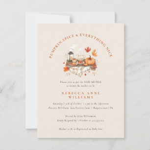 Carte Postale Épice citrouille & Tout Nice - Baby shower d'autom