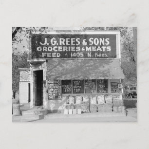Carte Postale Épicerie et alimentation, 1938