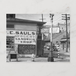 Carte Postale Épicerie et sandwicherie, 1934