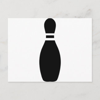 Carte Postale épingle à bowling noir