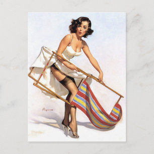 Carte Postale Épingle de chaise de pelouse vers le haut