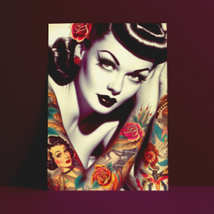 Carte Postale Épingle de glam rétro