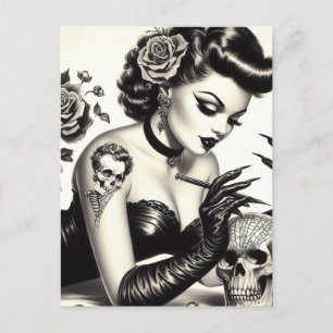 Carte Postale Épingle de goth tatoué rétro
