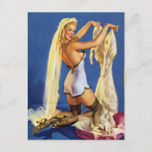 Carte Postale Épingle de nuit mariage vers le haut