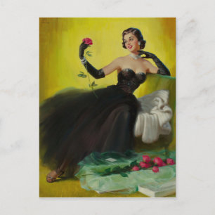 Carte Postale Épingle glamour avec Roses