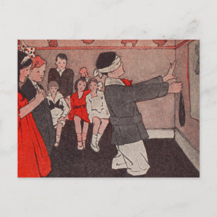 Carte Postale Épingler la queue Âne Vintage Enfants