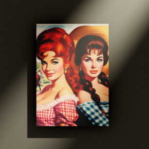 Carte Postale Épingles de filles de fermiers vintage