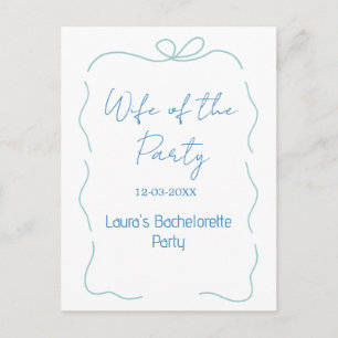 Carte Postale épouse au nœud bleu de la fête nom date espagnol b
