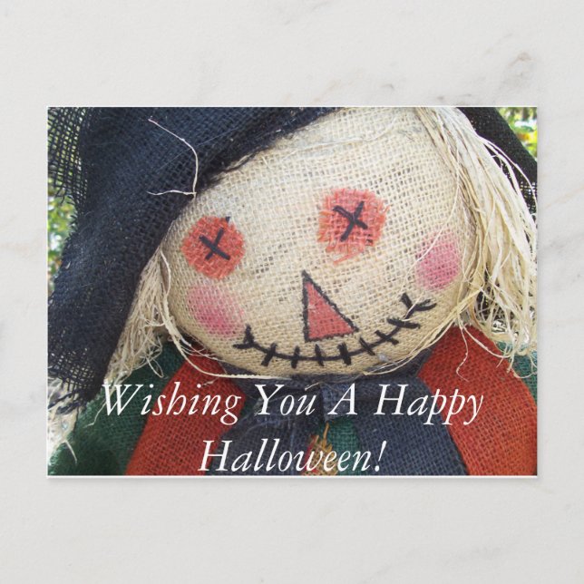 Carte Postale Épouvantail de Joyeux Halloween (Devant)