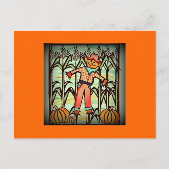 Carte Postale Épouvantail de style rétro (Devant)