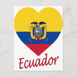 Carte Postale Equateur - Coeur du drapeau