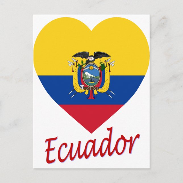 Carte Postale Equateur - Coeur du drapeau (Devant)