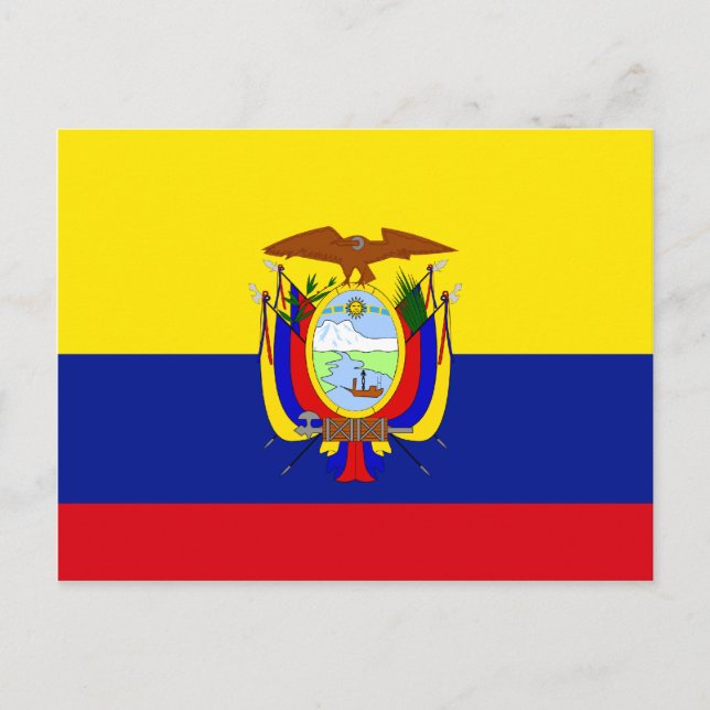 Carte Postale Equateur Drapeau de haute qualité (Devant)