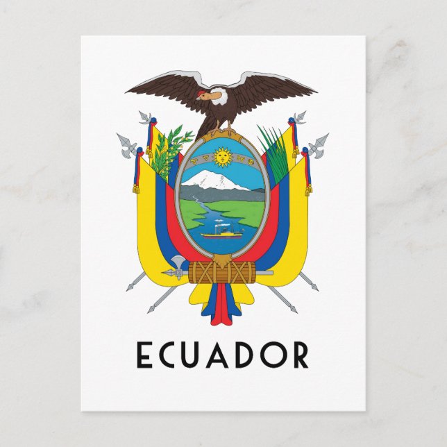 Carte Postale Equateur - symbole/blason/drapeau/couleurs/emblème (Devant)