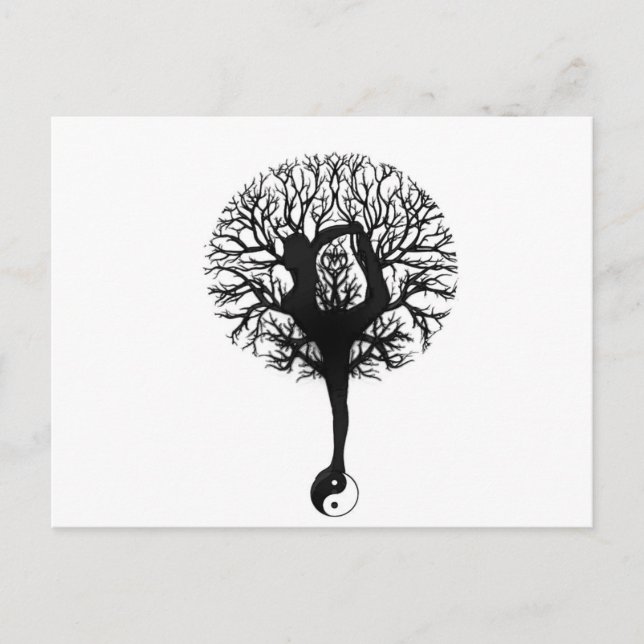 Carte Postale Équilibre de l'arbre de yoga (Devant)