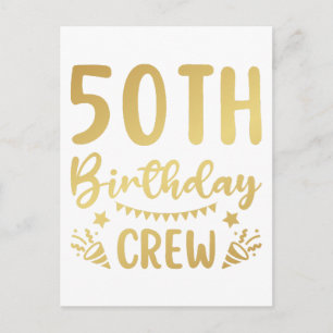 Carte Postale Équipage d'anniversaire 50 ans 50 ans Crew de fête